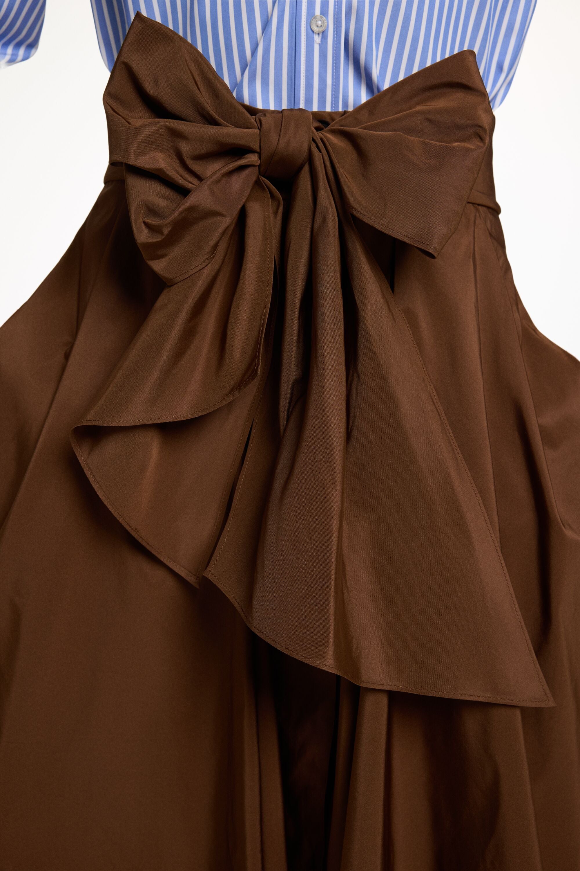 Taffeta Midi Skirt with Sash camel - CH Carolina Herrera