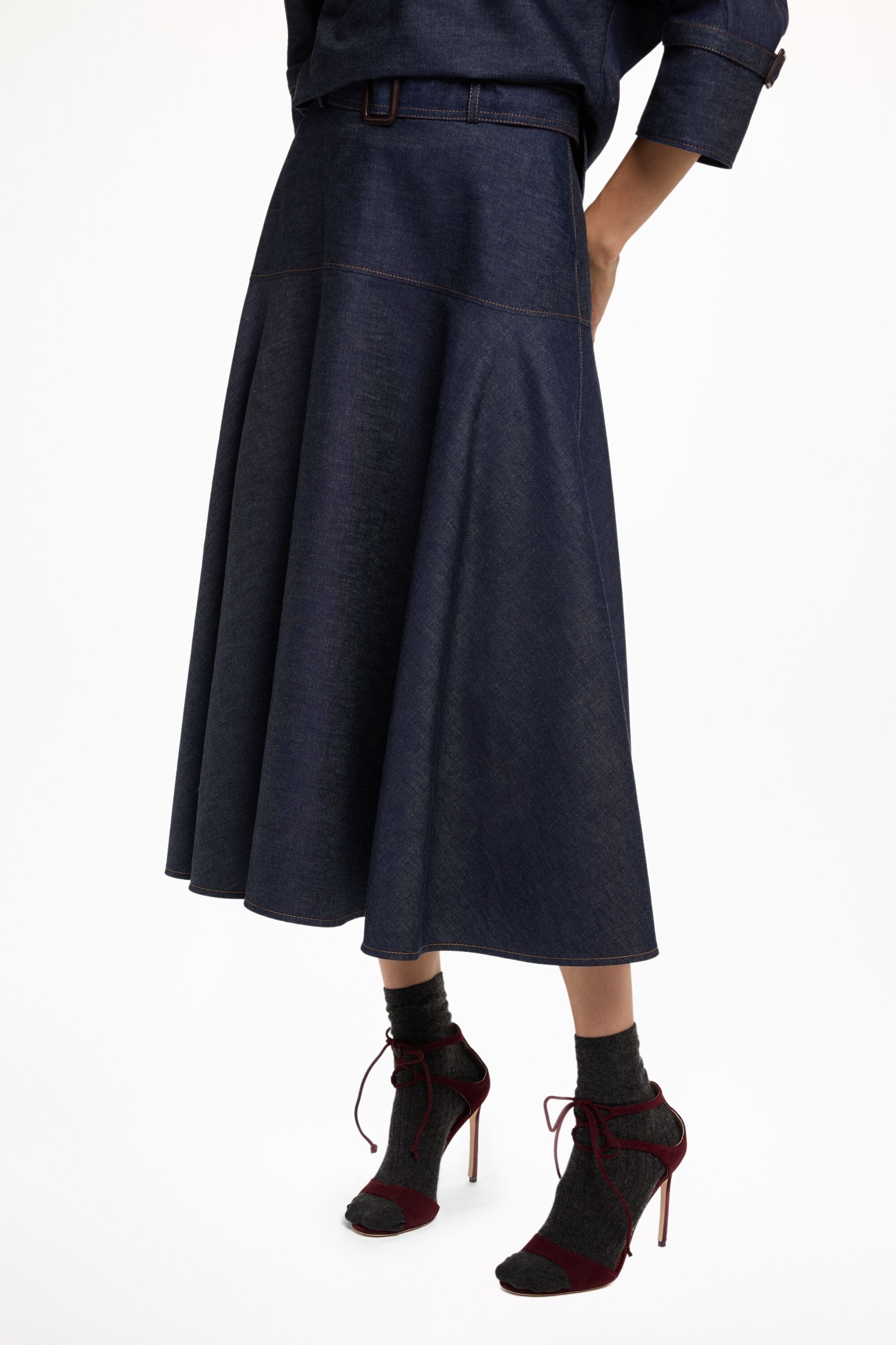 Denim Midi Skirt
