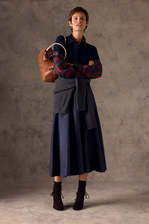 DENIM MIDI SKIRT