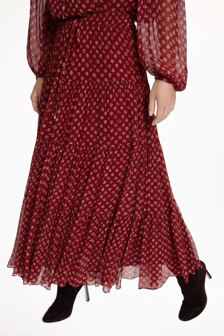 CHanimal Polka Dots Print Muslin Midi Skirt