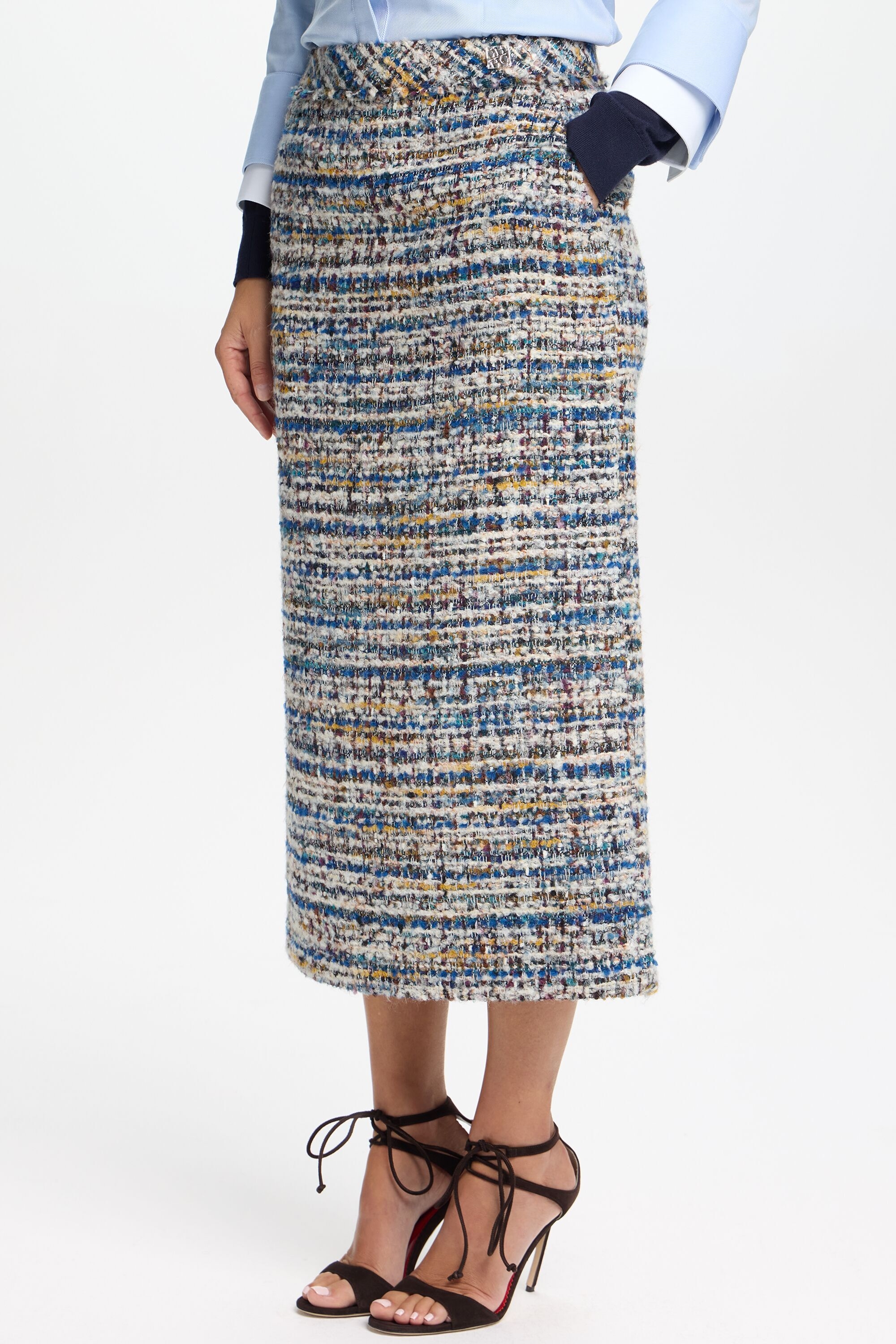 Wool Tweed Straight-Fit Skirt