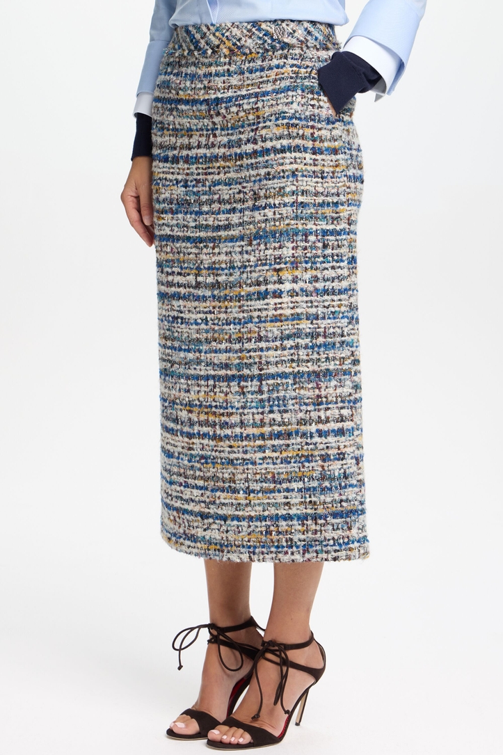 Wool Tweed Straight-Fit Skirt