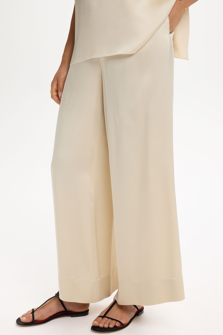 Satin Crepe A-Line Pants