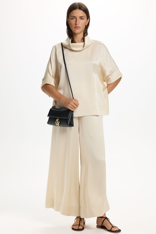 SATIN CREPE A-LINE PANTS