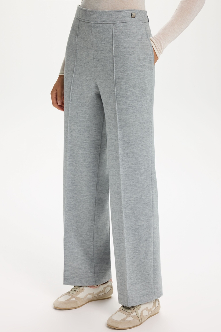 Wool Knit Straight-Leg Pants
