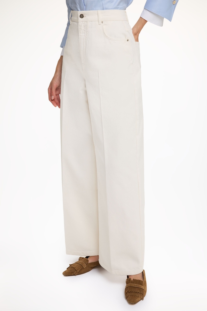 Denim Straight-Leg Pants