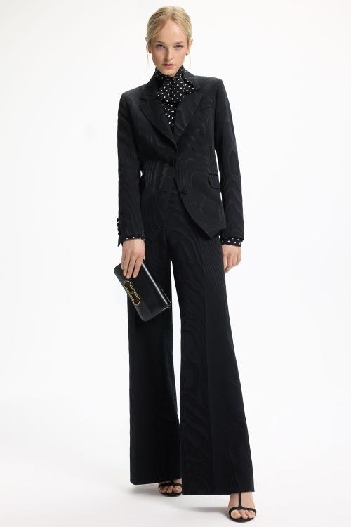 MOIRE STRAIGHT-LEG PANTS