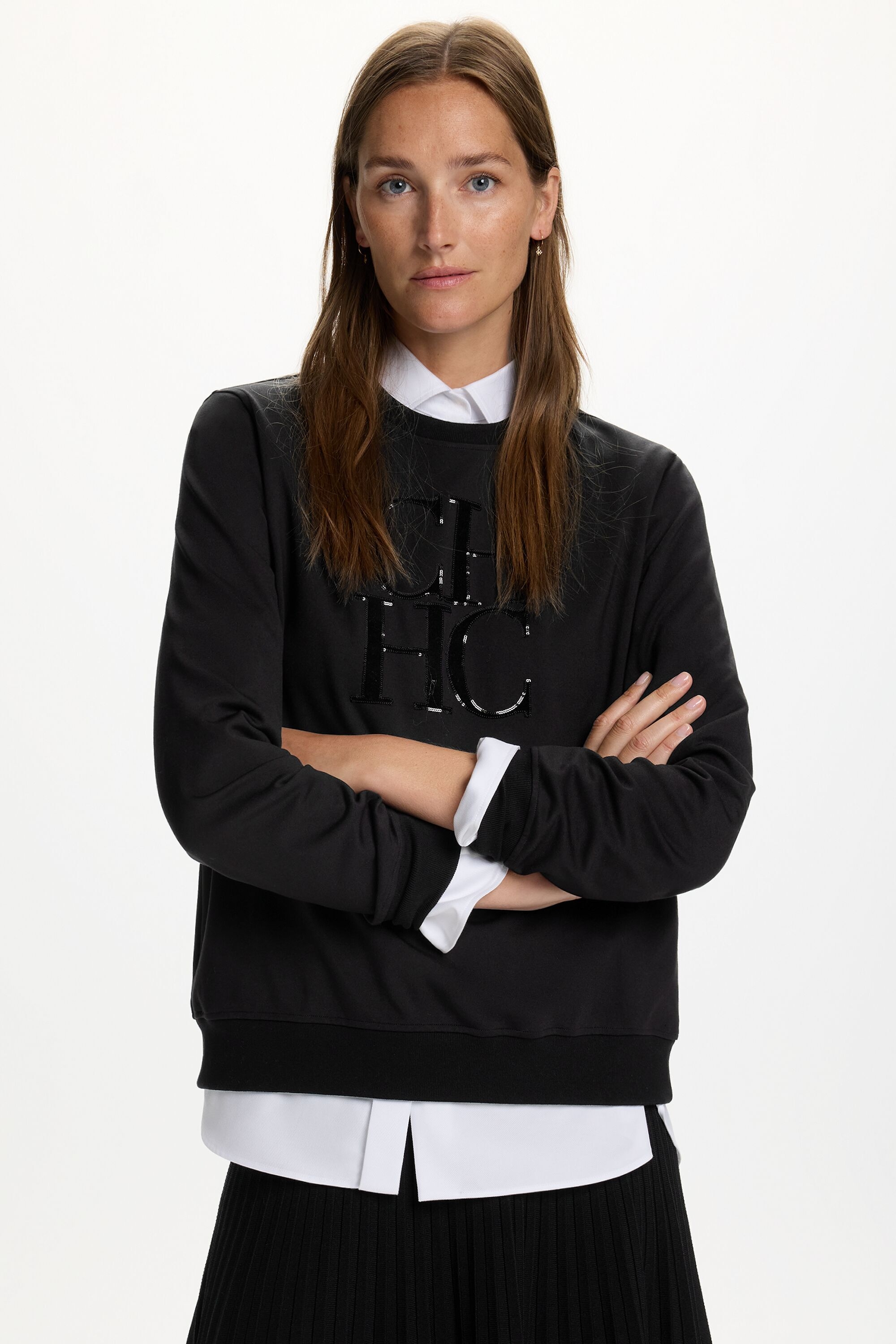 Sequined Milano Knit Sweatshirt