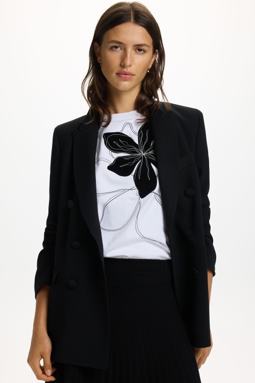 STRAIGHT-FIT T-SHIRT WITH JASMINE FLOWERS