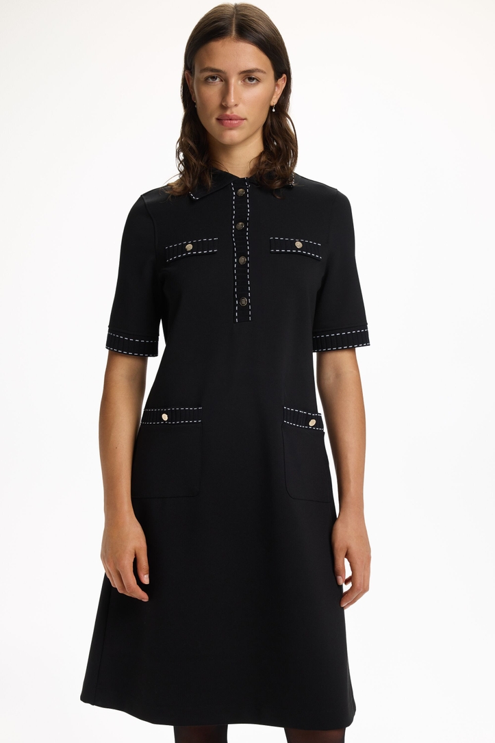 Milano Knit A-Line Dress with Snaps