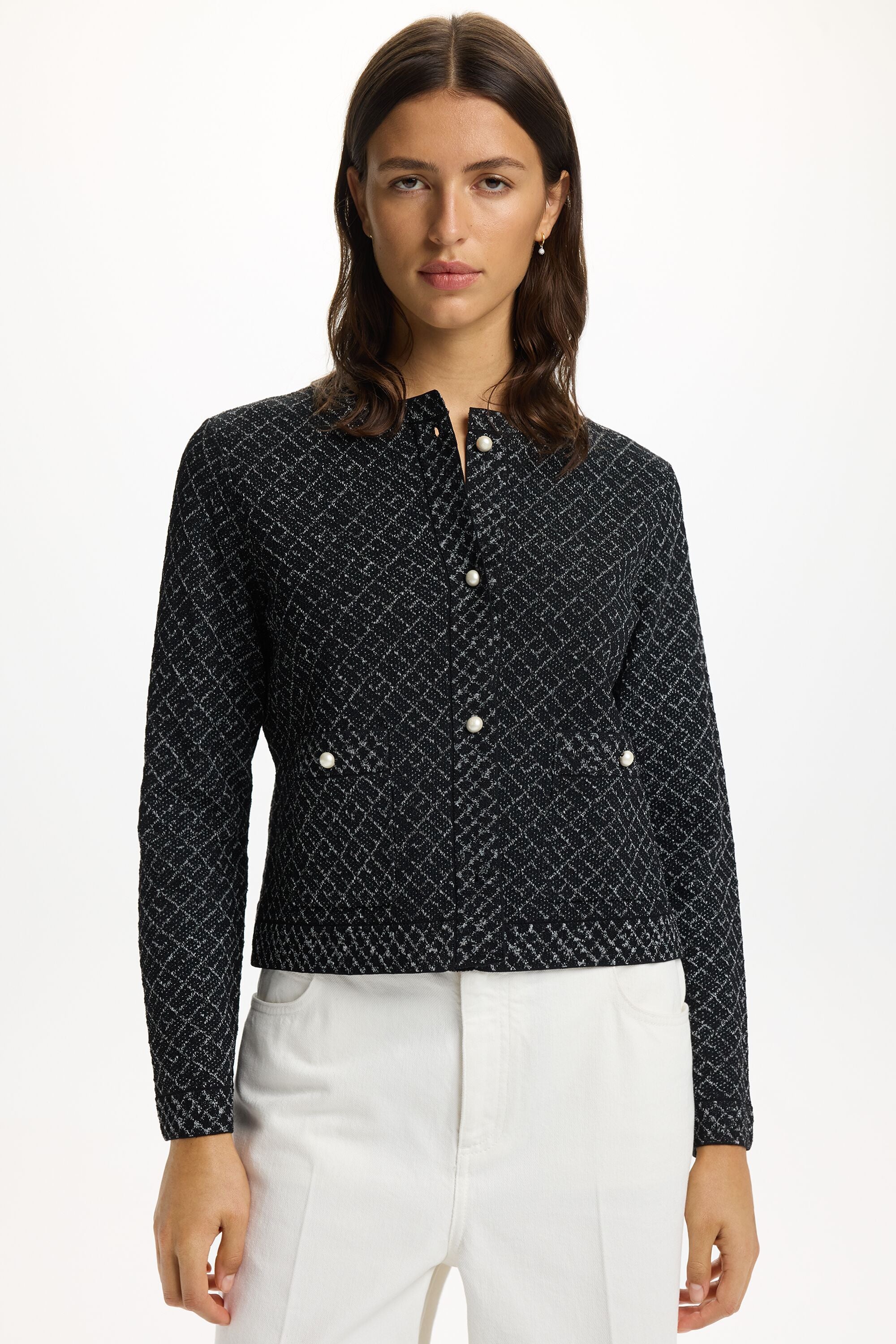 CAROLINA HERRERA ノーカラージャケット ネイビー/レッド Jackets - Ready to wear - Women - CH Carolina Herrera United