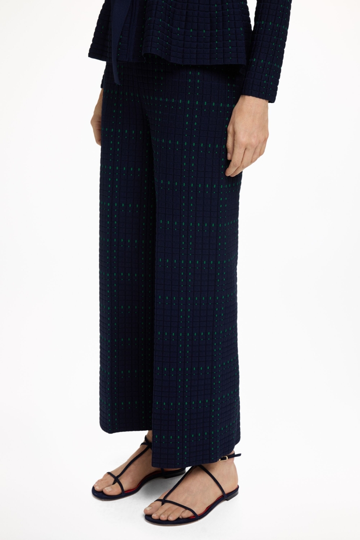 Jacquard Knit Straight-Leg Pants
