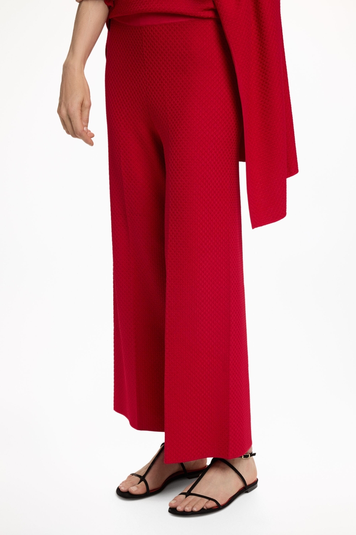 Textured Knit Straight-Leg Pants