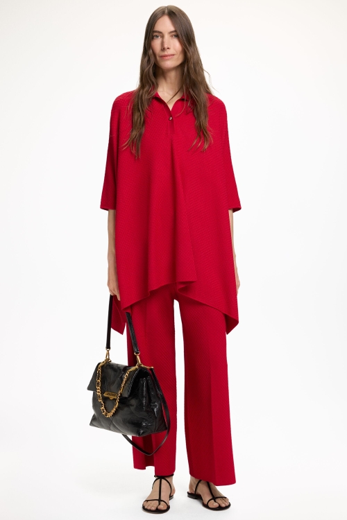 TEXTURED KNIT STRAIGHT-LEG PANTS