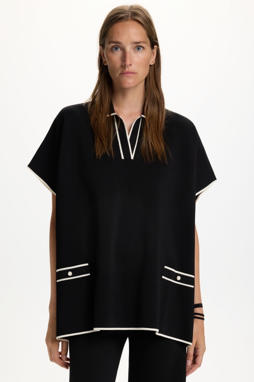 PONCHO OVERSIZE DE PUNTO MILANO