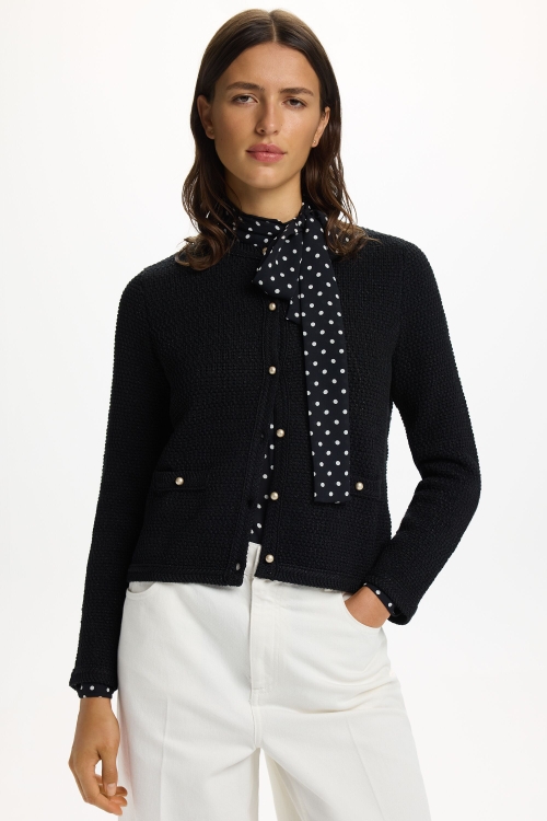 CHAQUETA DE PUNTO LÚREX CON TEXTURA