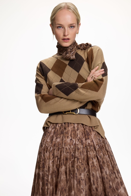 JERSEY OVERSIZE DE LANA MERINO DE ROMBOS