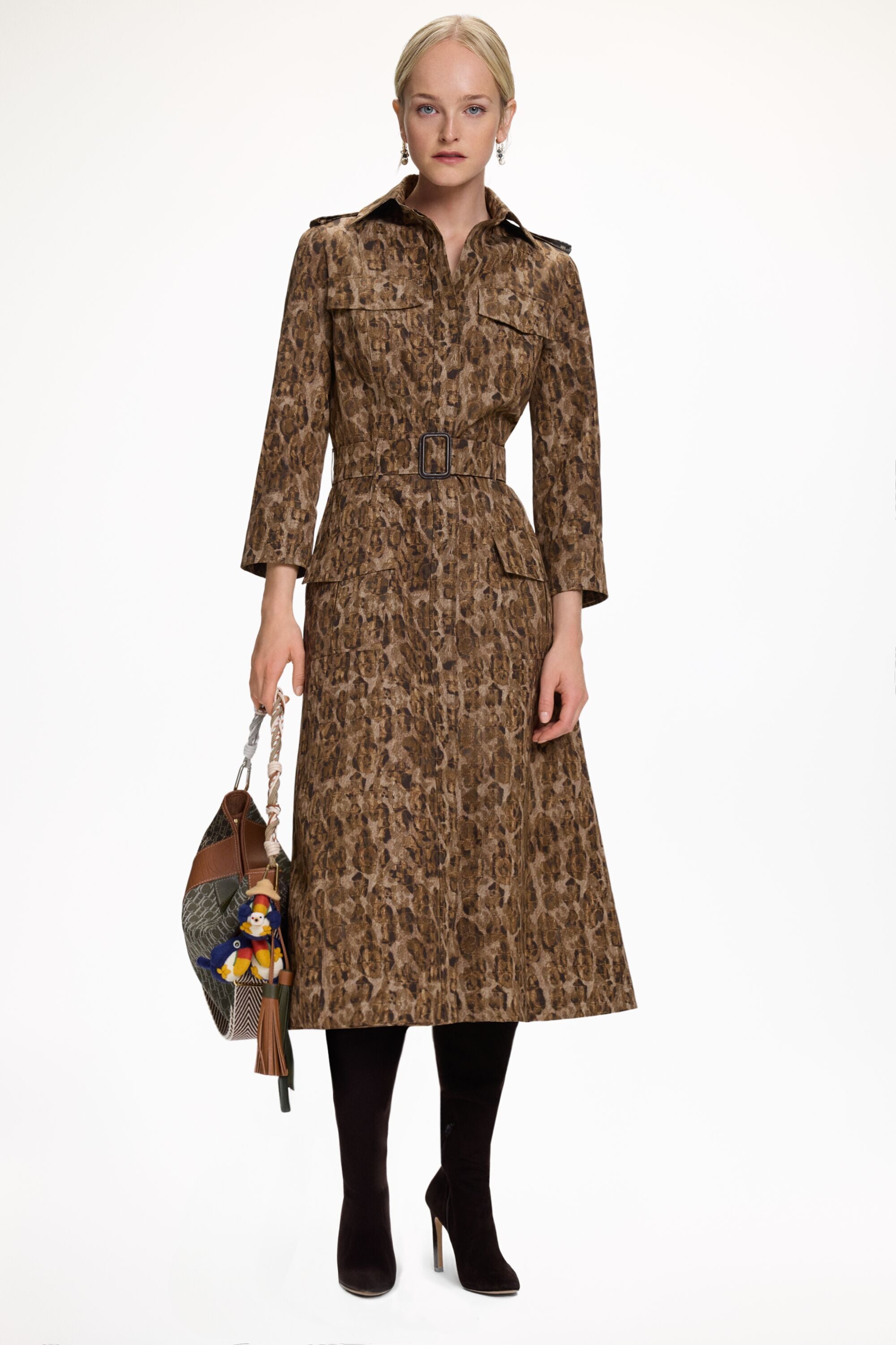 CH Carolina Herrera シルクシフォンシャツドレス 赤 CH Carolina Herrera シルクシフォンシャツドレス 赤
