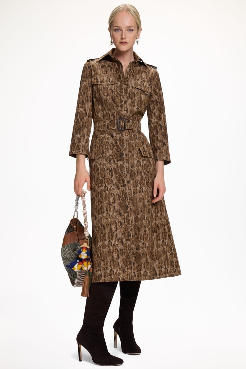 CHANIMAL PRINT OTTOMAN SHIRT DRESS