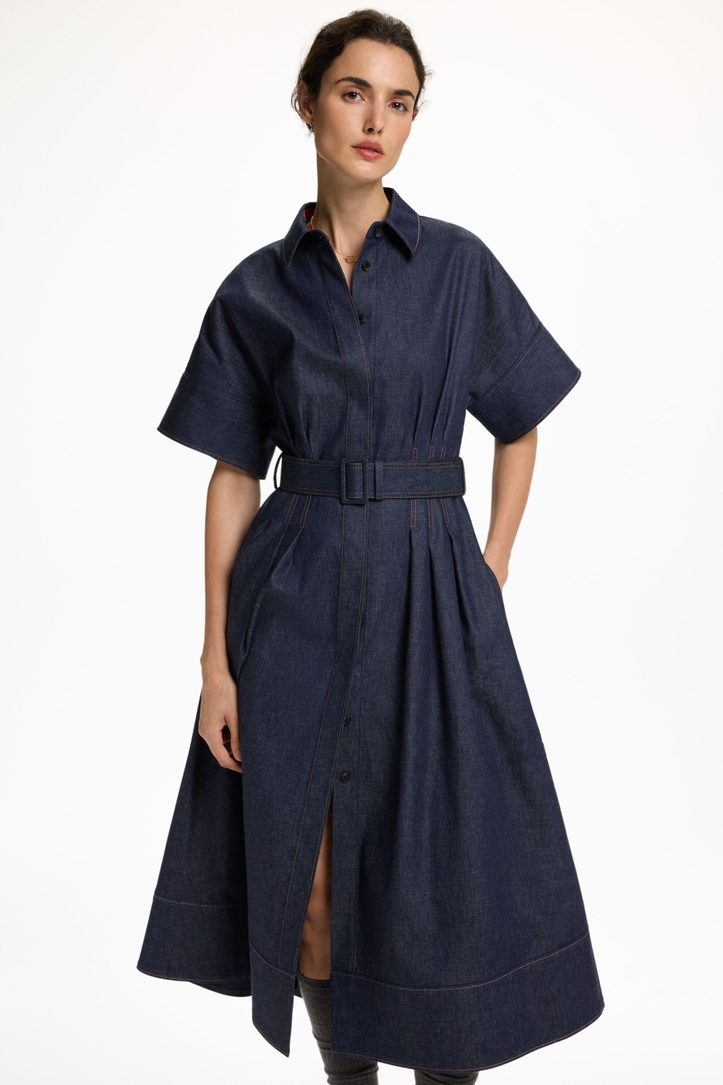 Denim Midi Shirt Dress