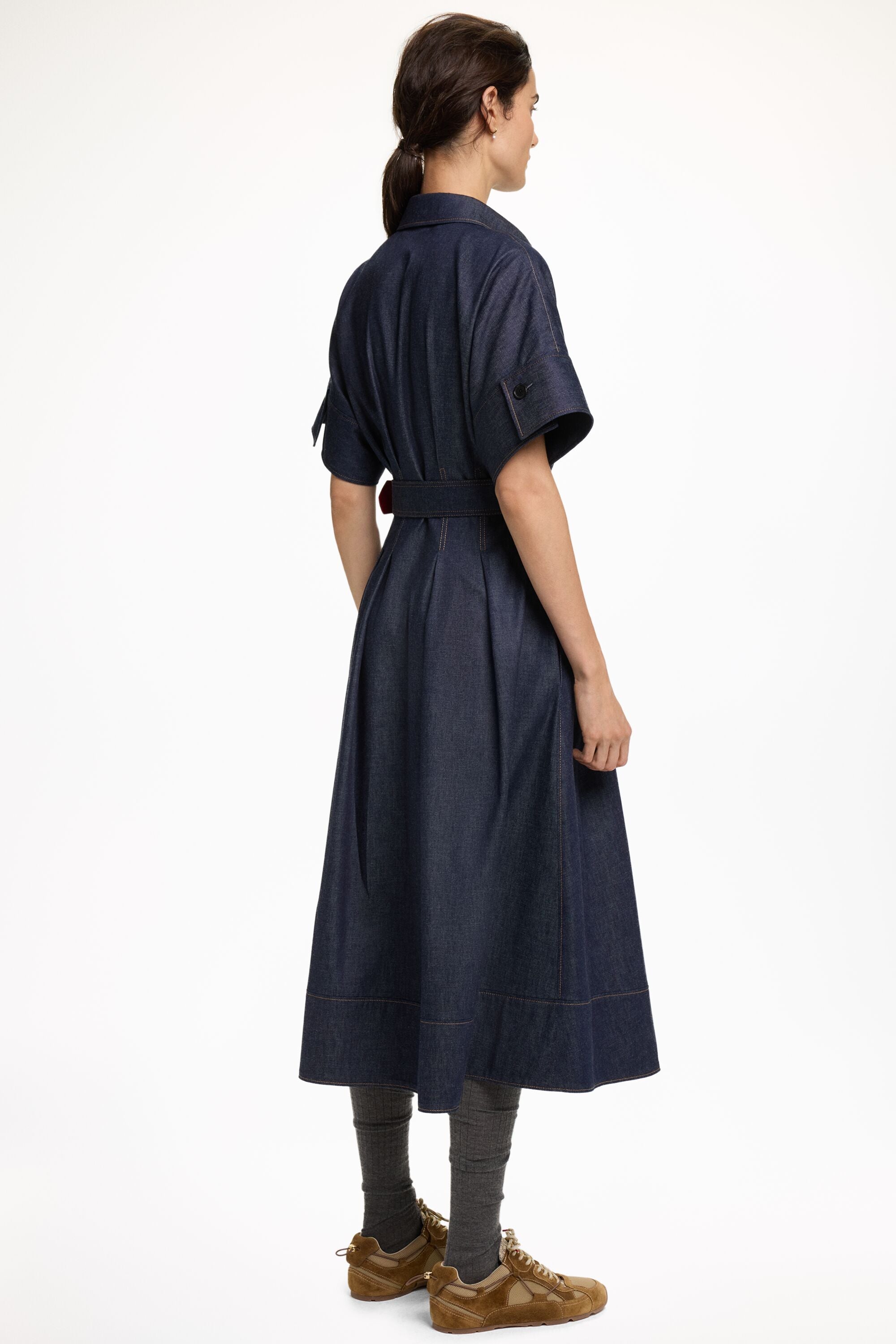 Denim Midi Shirt Dress denim blue - CH Carolina Herrera