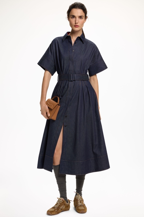 DENIM MIDI SHIRT DRESS