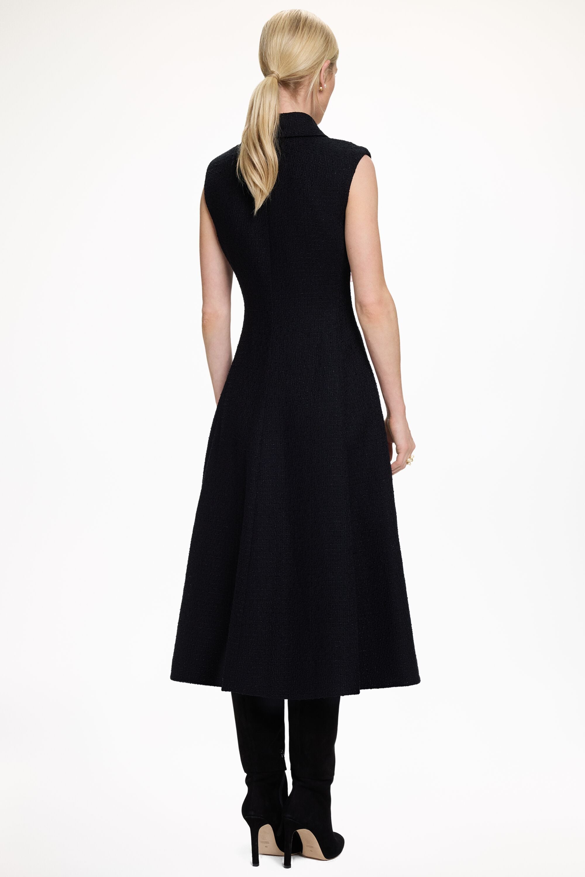 Tweed Dress with Pearl Buttons black - CH Carolina Herrera
