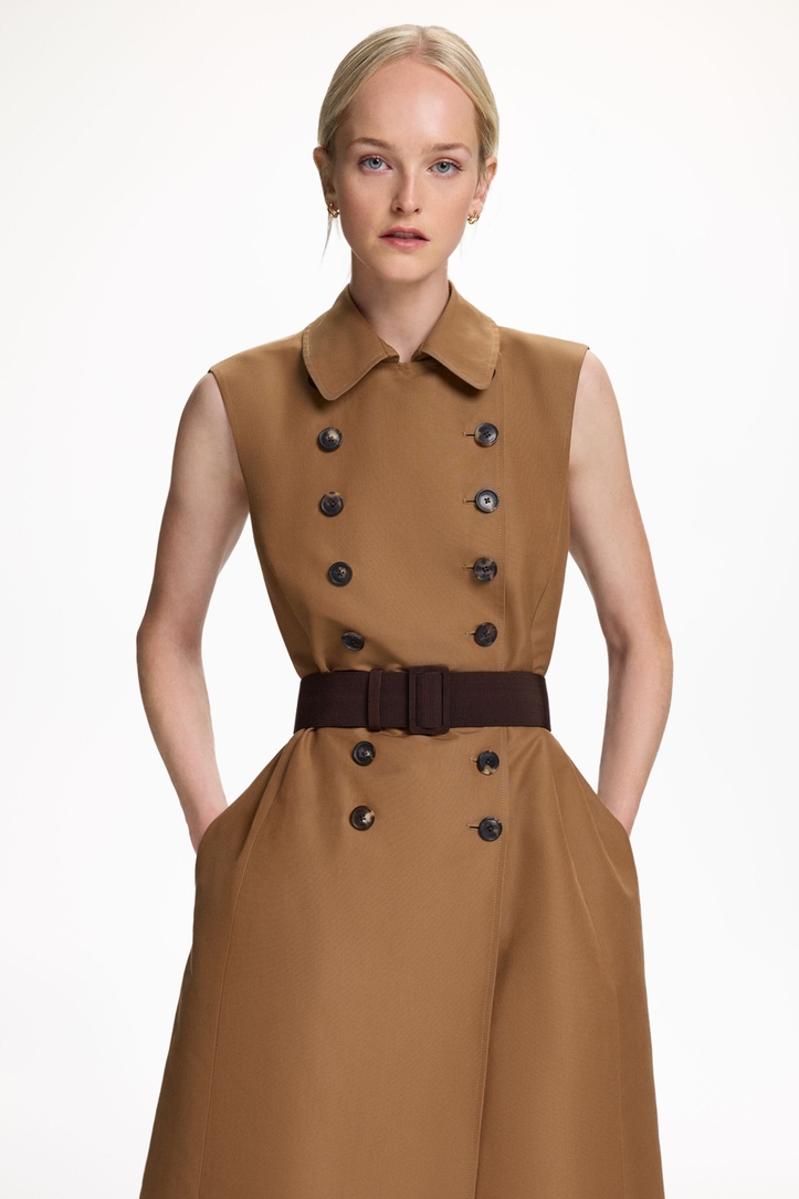 Cotton Ottoman Shirt Dress with Buttons