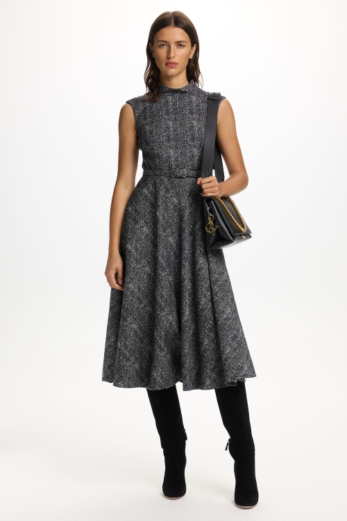 JACQUARD DRESS WITH BELT