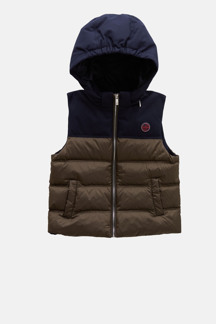 Hooded Quilted Nylon Down Vest
