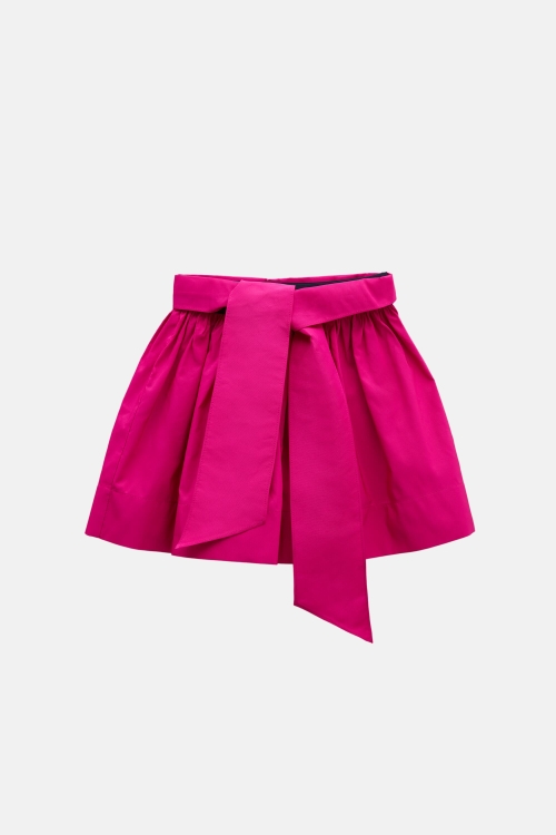 TAFFETA SKIRT WITH BELT