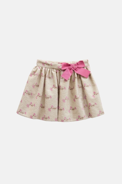 VELVET SKIRT WITH BOW