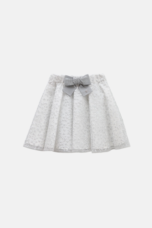 EMBROIDERED TULLE SKIRT WITH BOW