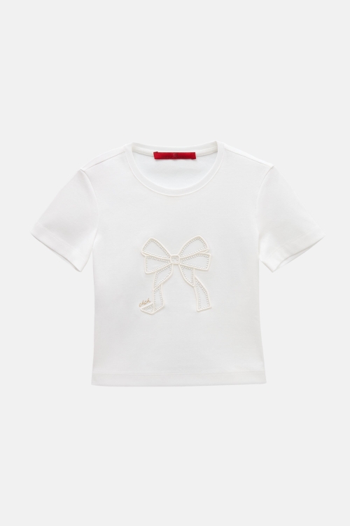 T-SHIRT WITH EMBROIDERED BOW