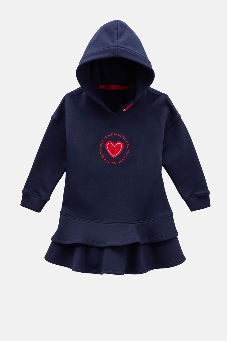 Sweatshirt dress with heart