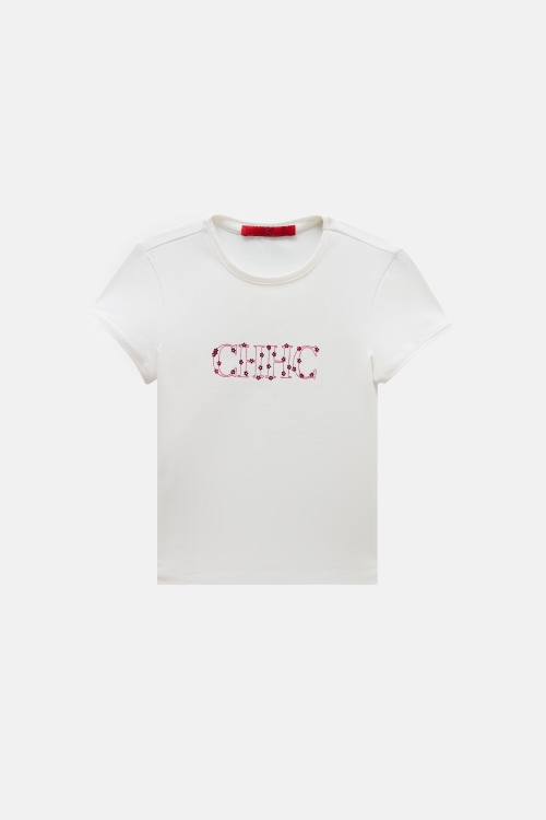 SEQUINED EMBROIDERED CH T-SHIRT