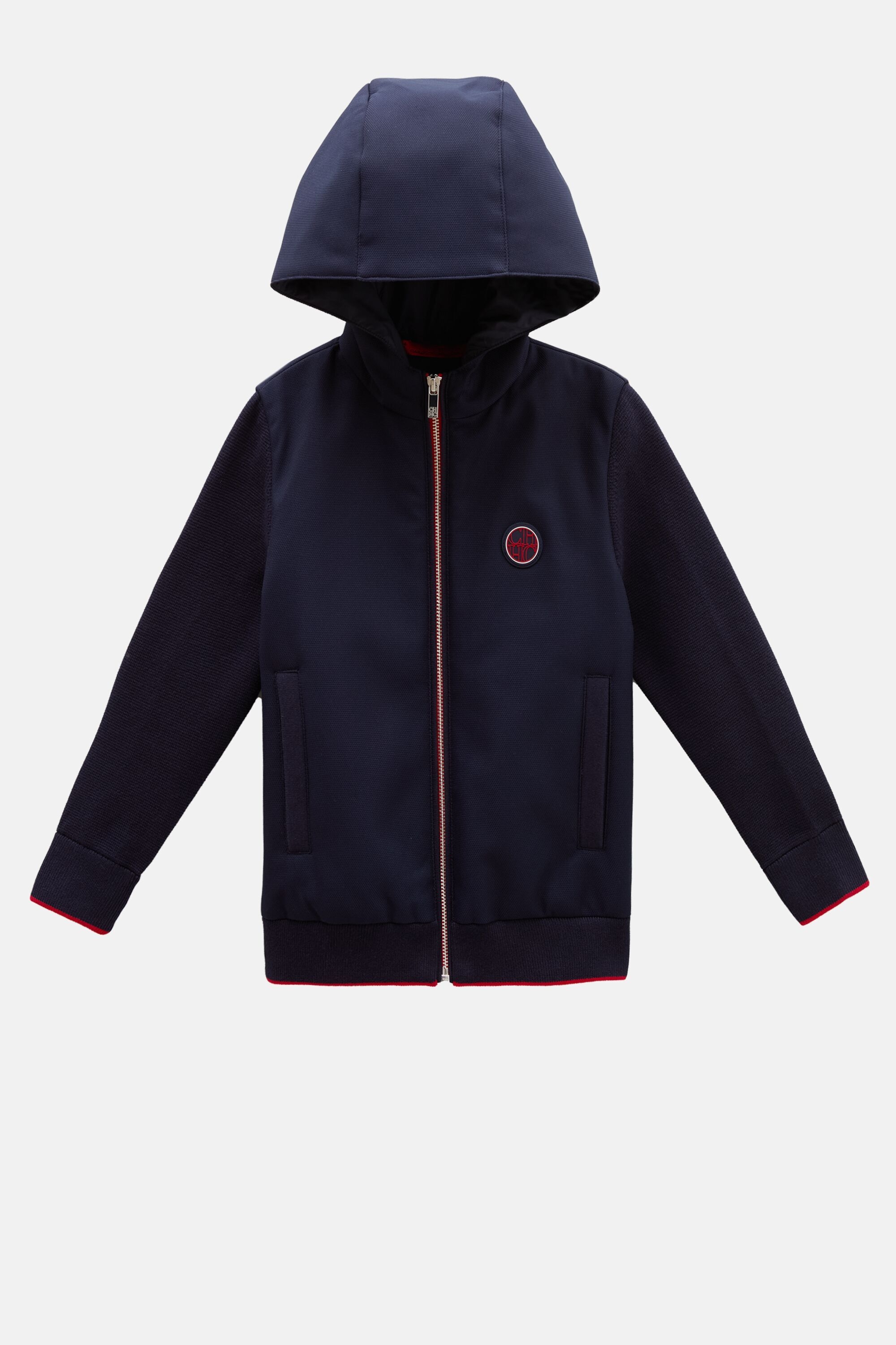 Hooded Quilted Cotton Cardigan