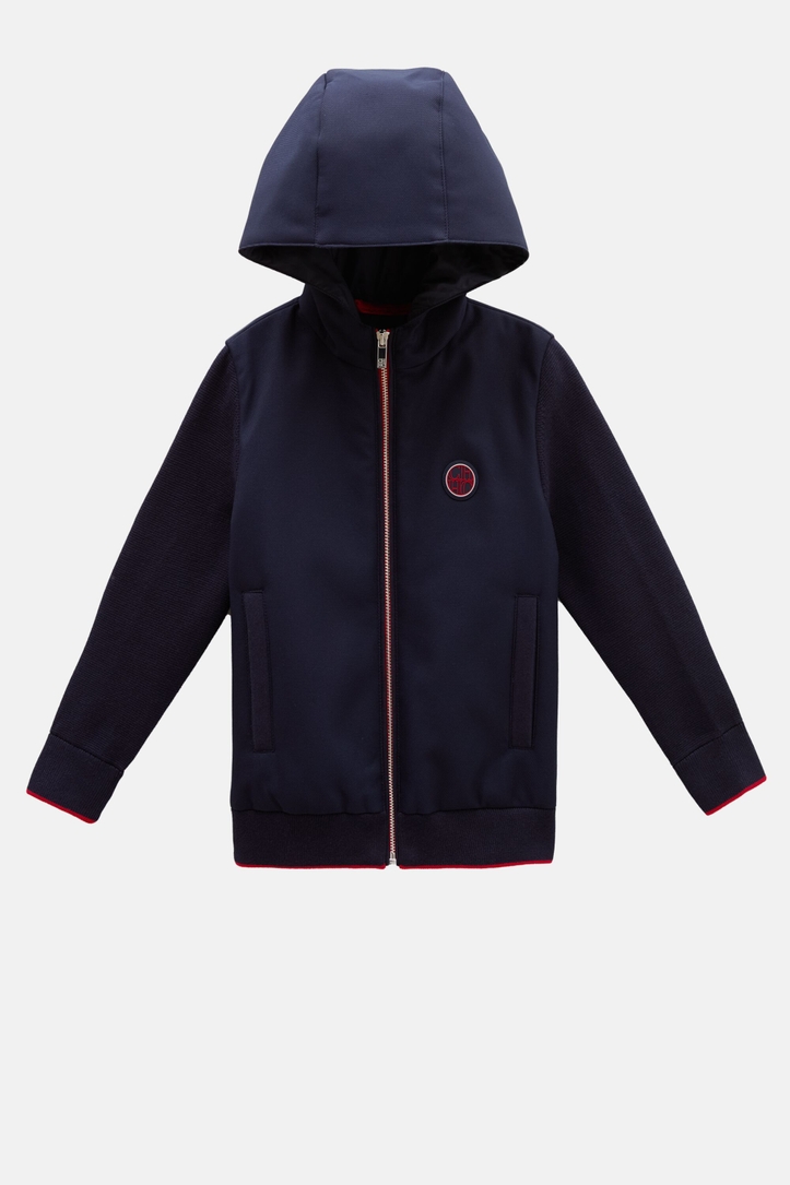Hooded Quilted Cotton Cardigan