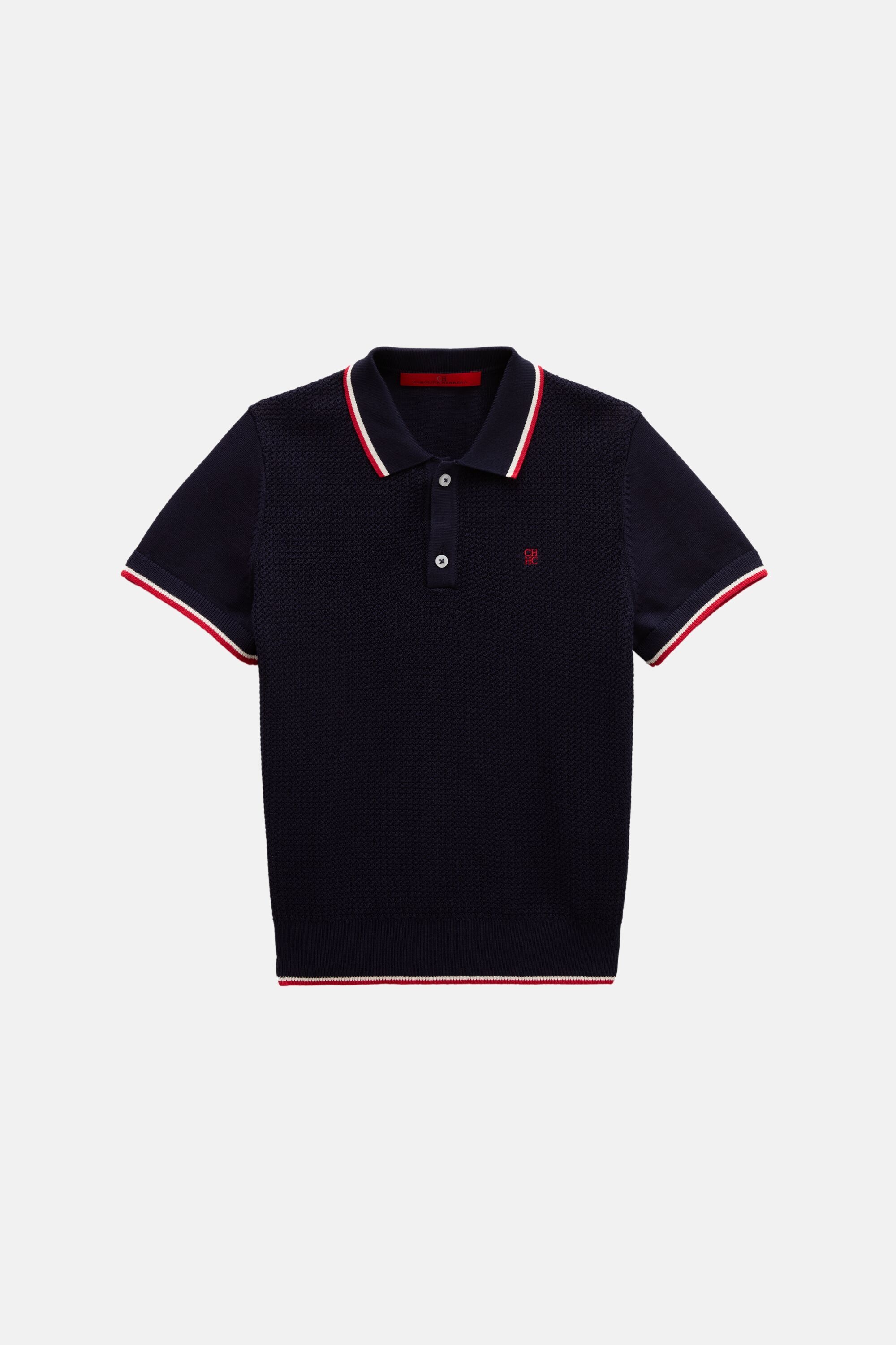 Textured Knit Polo Shirt