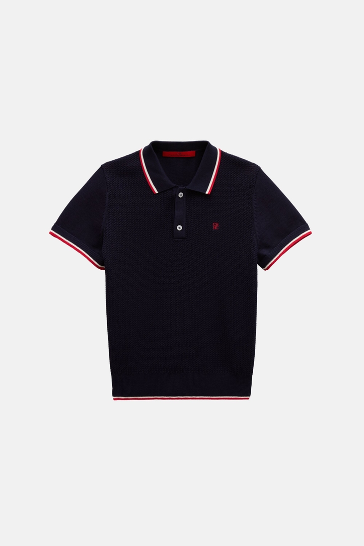 Textured Knit Polo Shirt