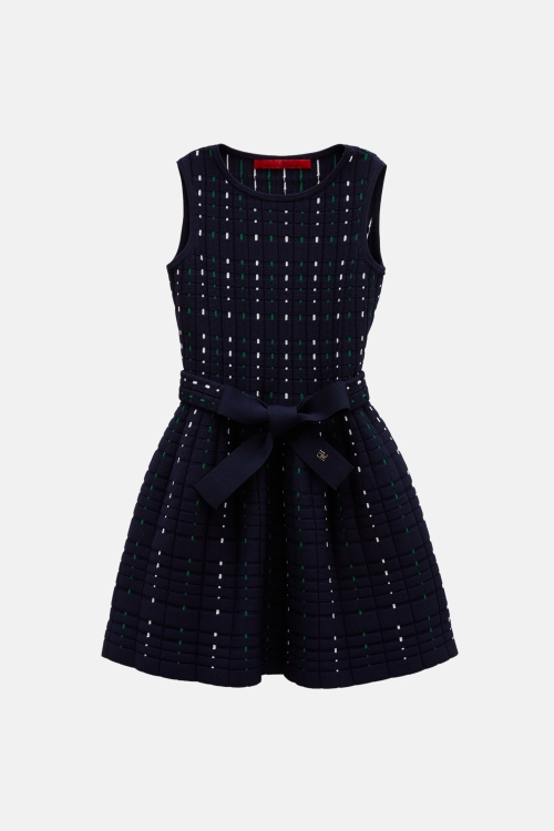 JACQUARD KNIT DRESS WITH BELT