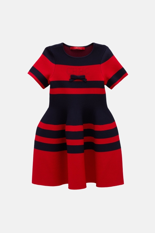 STRIPED JACQUARD KNIT DRESS