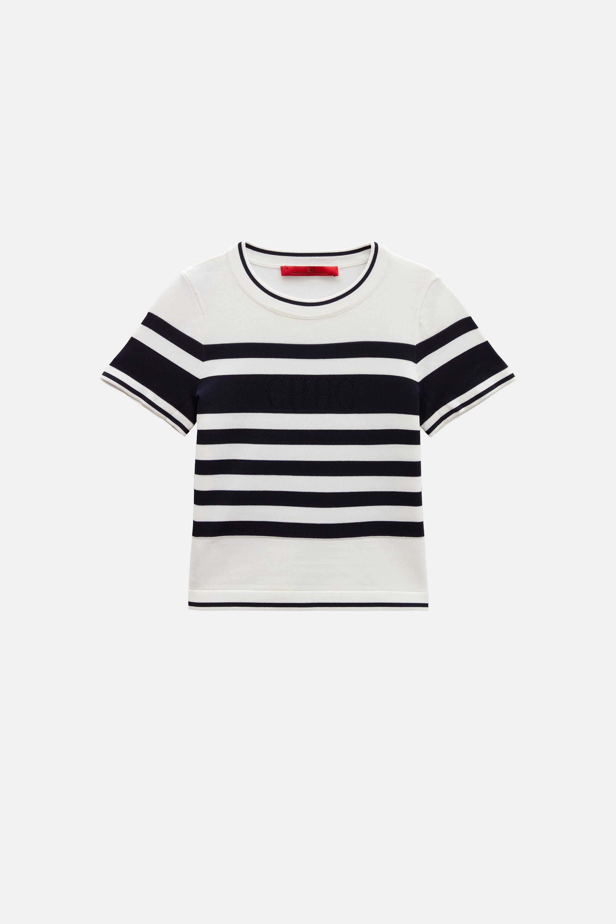 Striped Knit Fitted Top