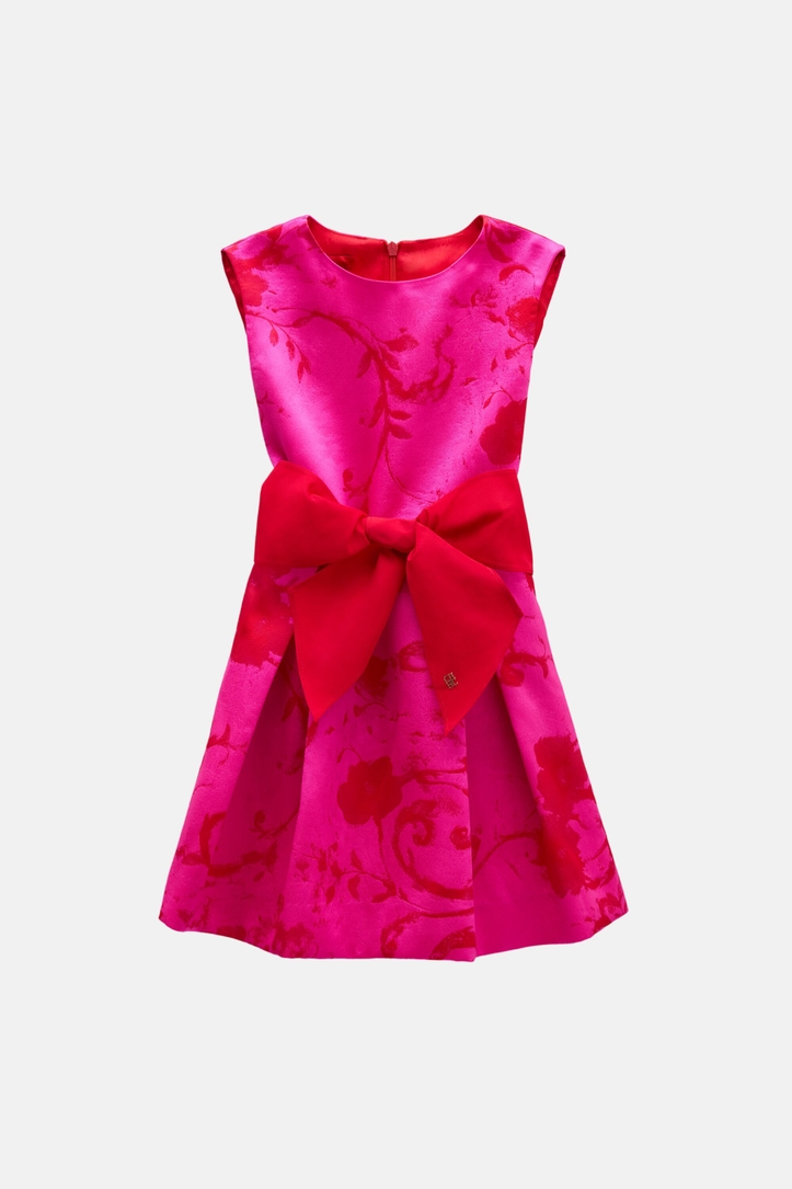 Brocade Dress with Belt
