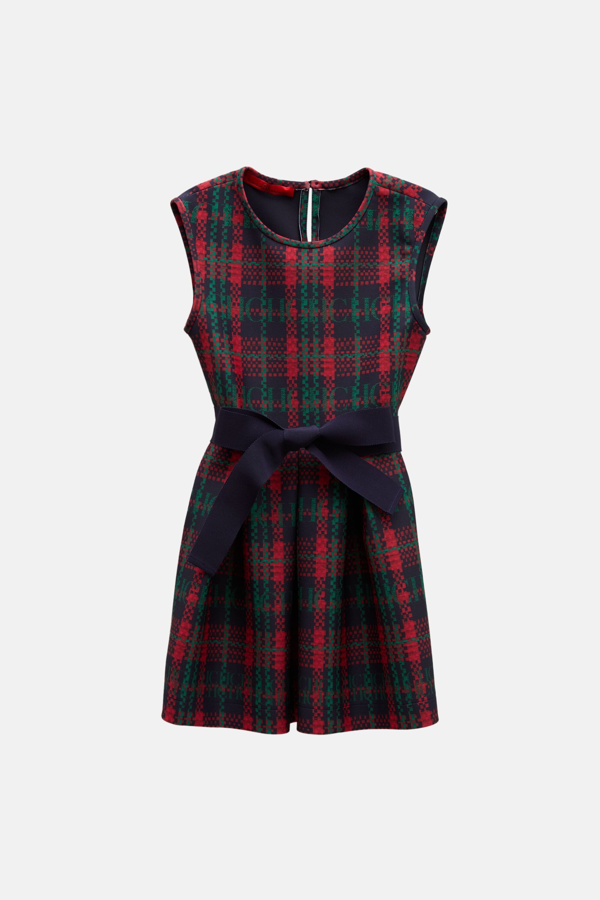 Neoprene Dress with CHartan Print