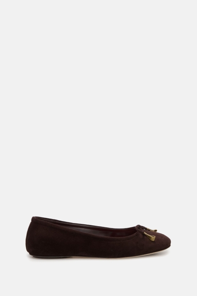 Fusta Insignia Leather Ballet Flats - DARK BROWN