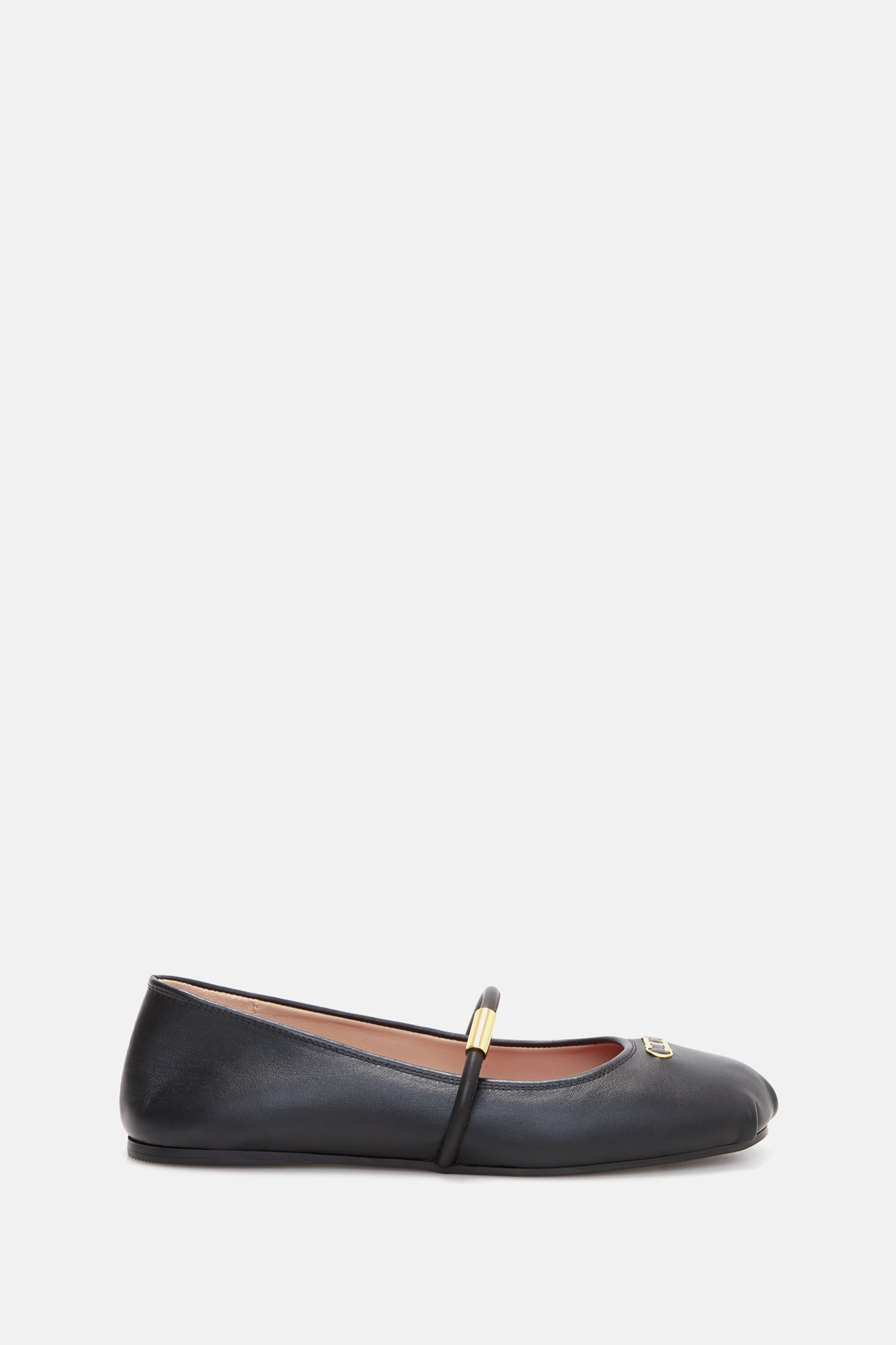 Initials Insignia Soft Leather Mary Jane Ballet Flats