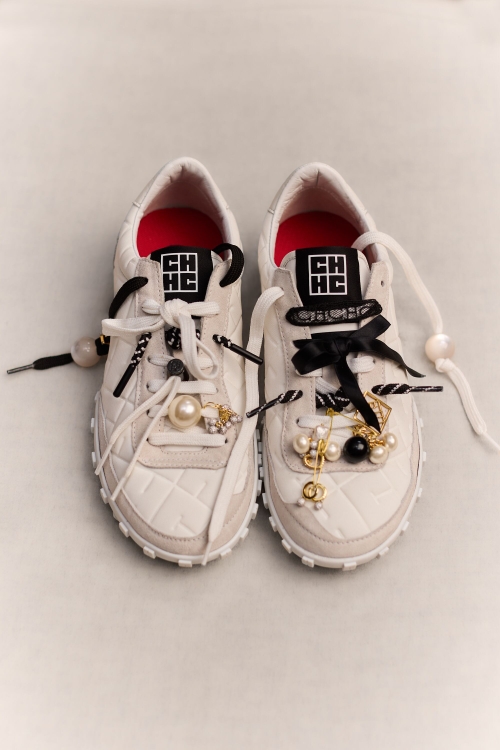 BIMBA LEATHER AND NEOPRENE SNEAKERS
