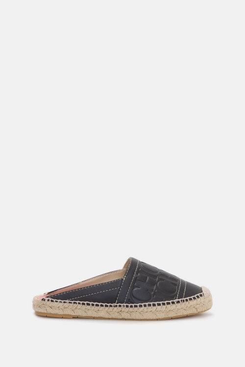 FACTORY LEATHER ESPADRILLE-STYLE MULES