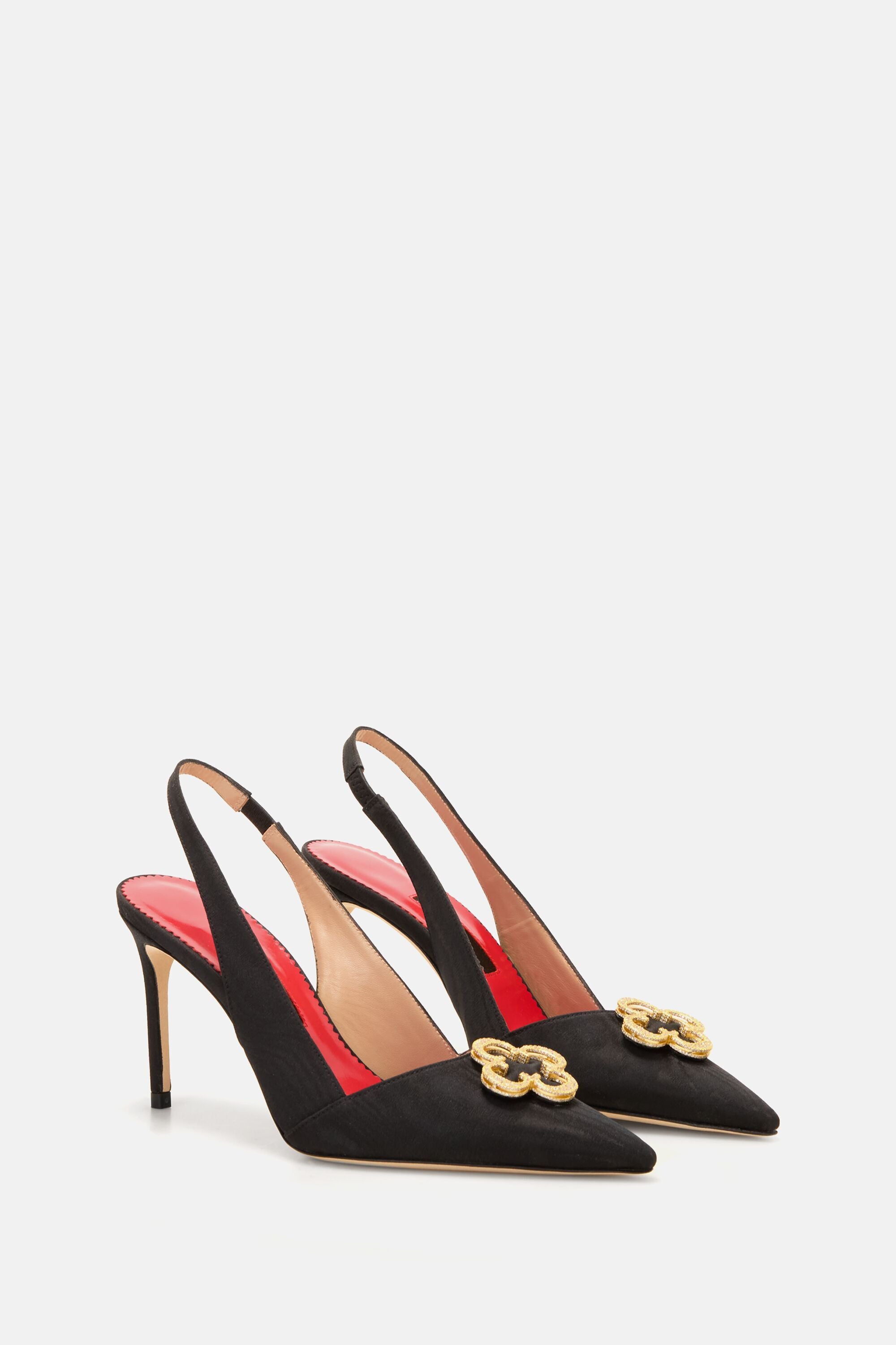 Royal 80 Slingback Pumps with Rosetta Insignia black - CH